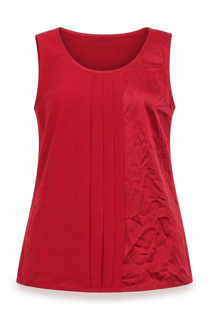 Front view of Marks & Spencer women’s red basic t-shirt, size UK 6
