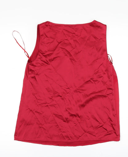 Back view of Marks & Spencer women’s red basic t-shirt, size UK 6