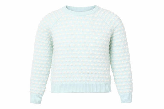 Front view of Papaya women’s blue jumper, size S