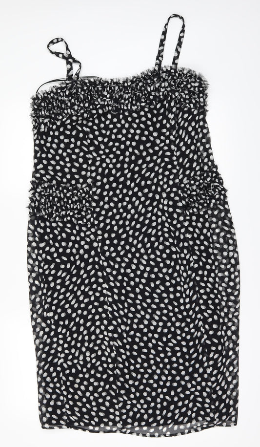 PROJECT Womens Black Polka Dot  A-Line  Size 14