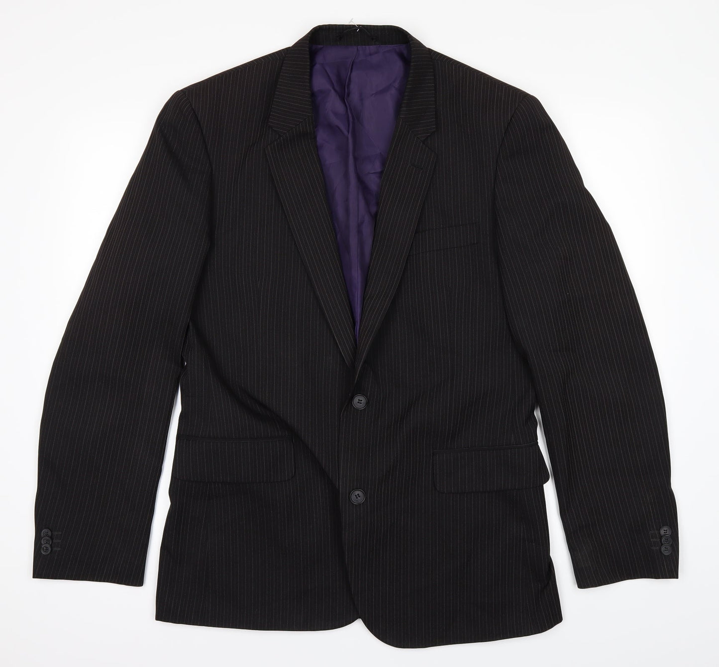 Taylor & Wright Mens Black Striped  Jacket Suit Jacket Size 40
