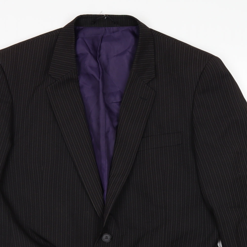 Taylor & Wright Mens Black Striped  Jacket Suit Jacket Size 40