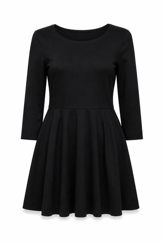 Front view of H&M women’s black fit & flare, size M