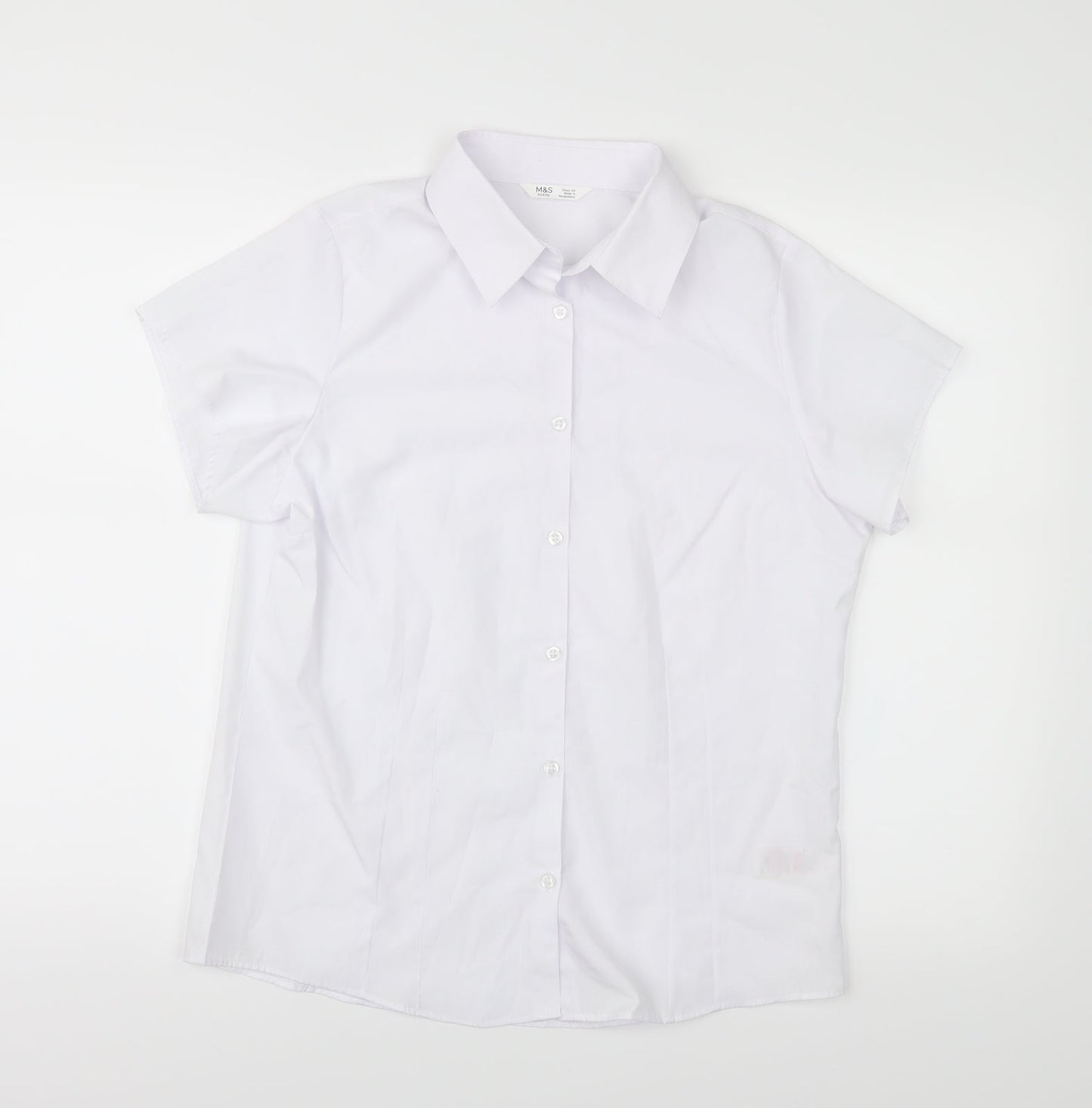M&S Girls White   Basic Button-Up Size S