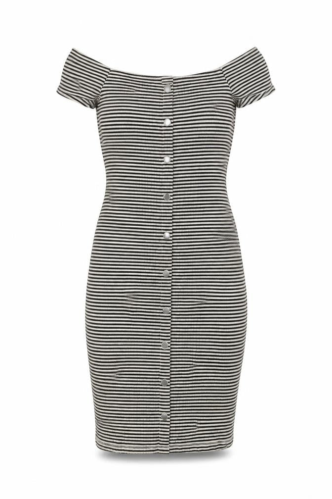 River Island Womens Beige Striped  Bodycon  Size 6
