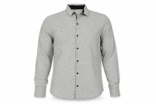 CHARCOAL Mens Ivory Animal Print   Button-Up Size L