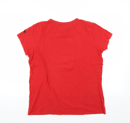 Back view of Primark women’s red basic t-shirt, size XL, - fortnite