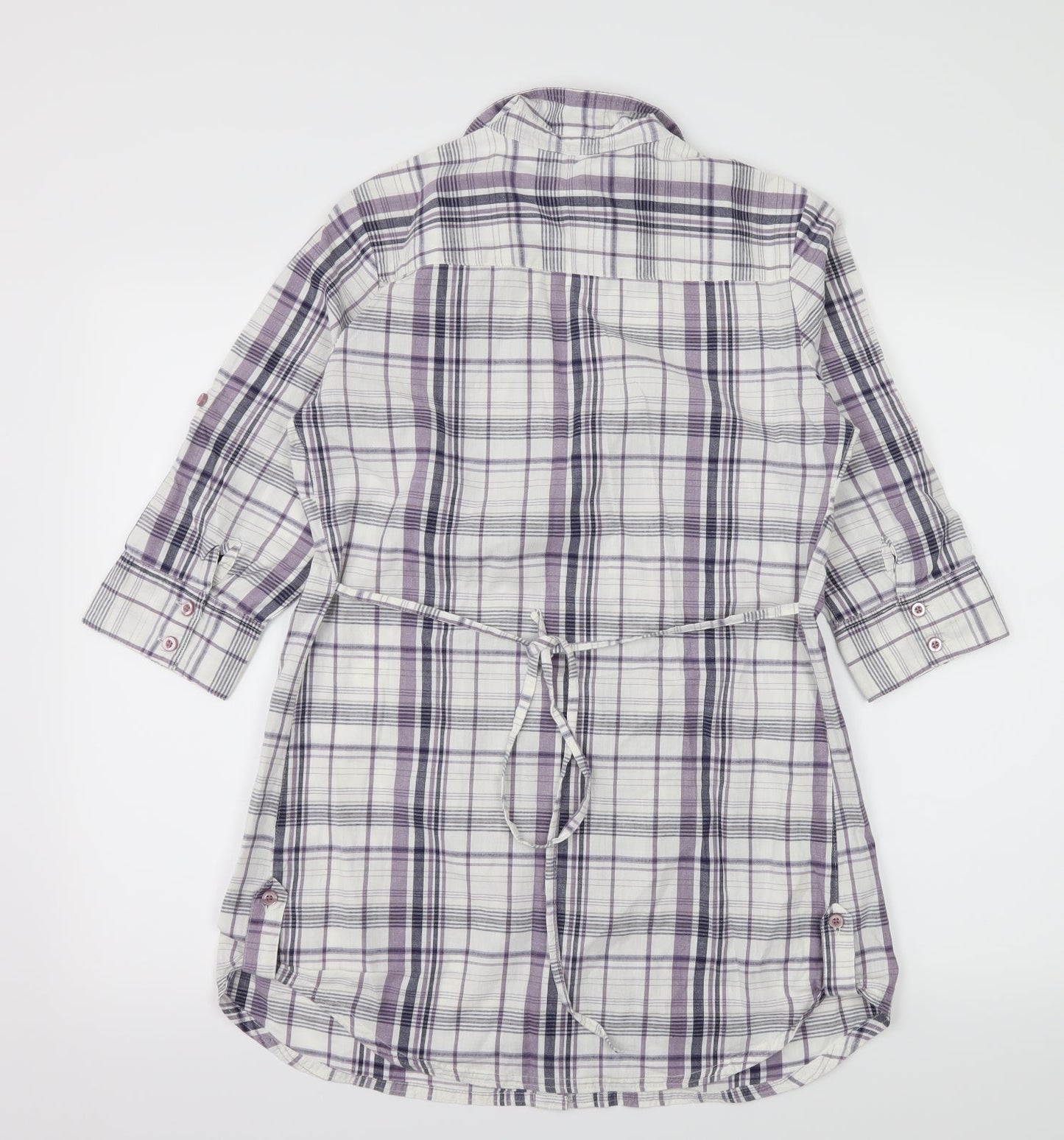 George Womens White Plaid  Basic Button-Up Size 10