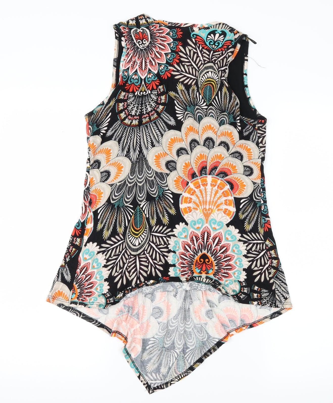 Wallis Womens Multicoloured Paisley Jersey Basic Tank Size S  - Embelished Neckline