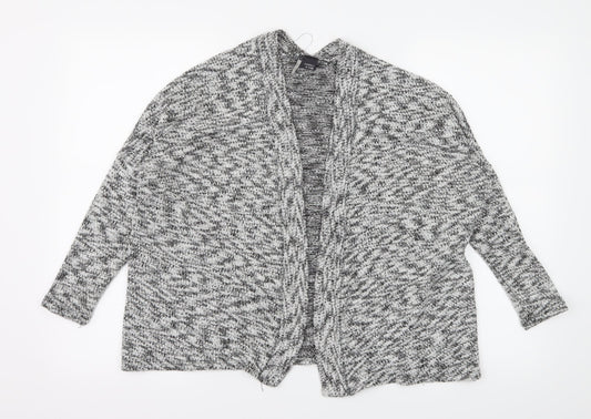 Sparkle & Fade Womens Grey Striped Knit Cardigan Jumper Size S