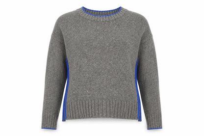Front view of Topshop women’s grey jumper, size UK 8