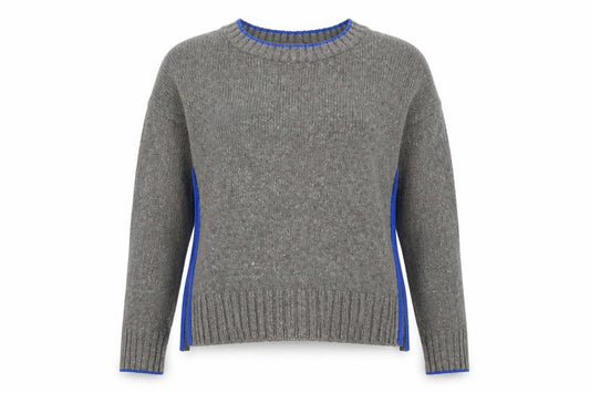 Front view of Topshop women’s grey jumper, size UK 8