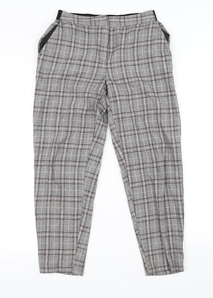 Additional front view of Primark women’s grey check trousers, size UK 6, 23-inch leg