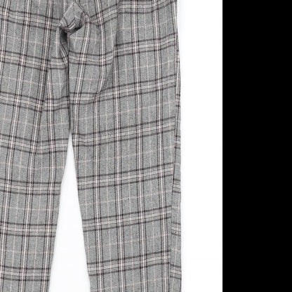 Brand and care label for Primark women’s grey check trousers, size UK 6, 23-inch leg