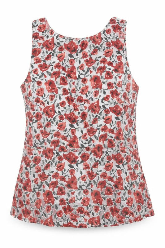 Front view of Zara women’s grey floral basic blouse, size UK 4