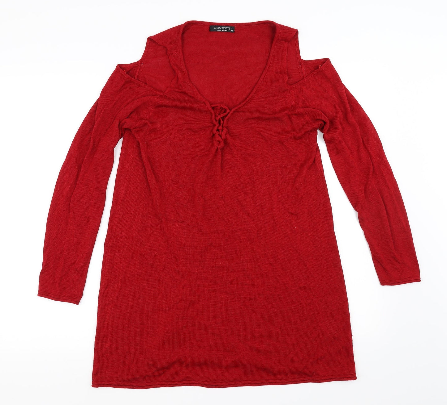 Crossroads Womens Red   Pullover Jumper Size 14