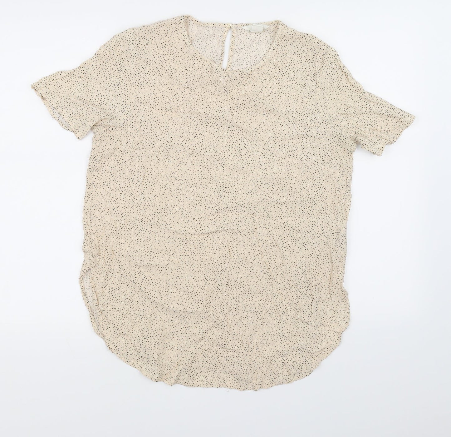 H&M Womens Ivory Polka Dot  Basic Blouse Size 12