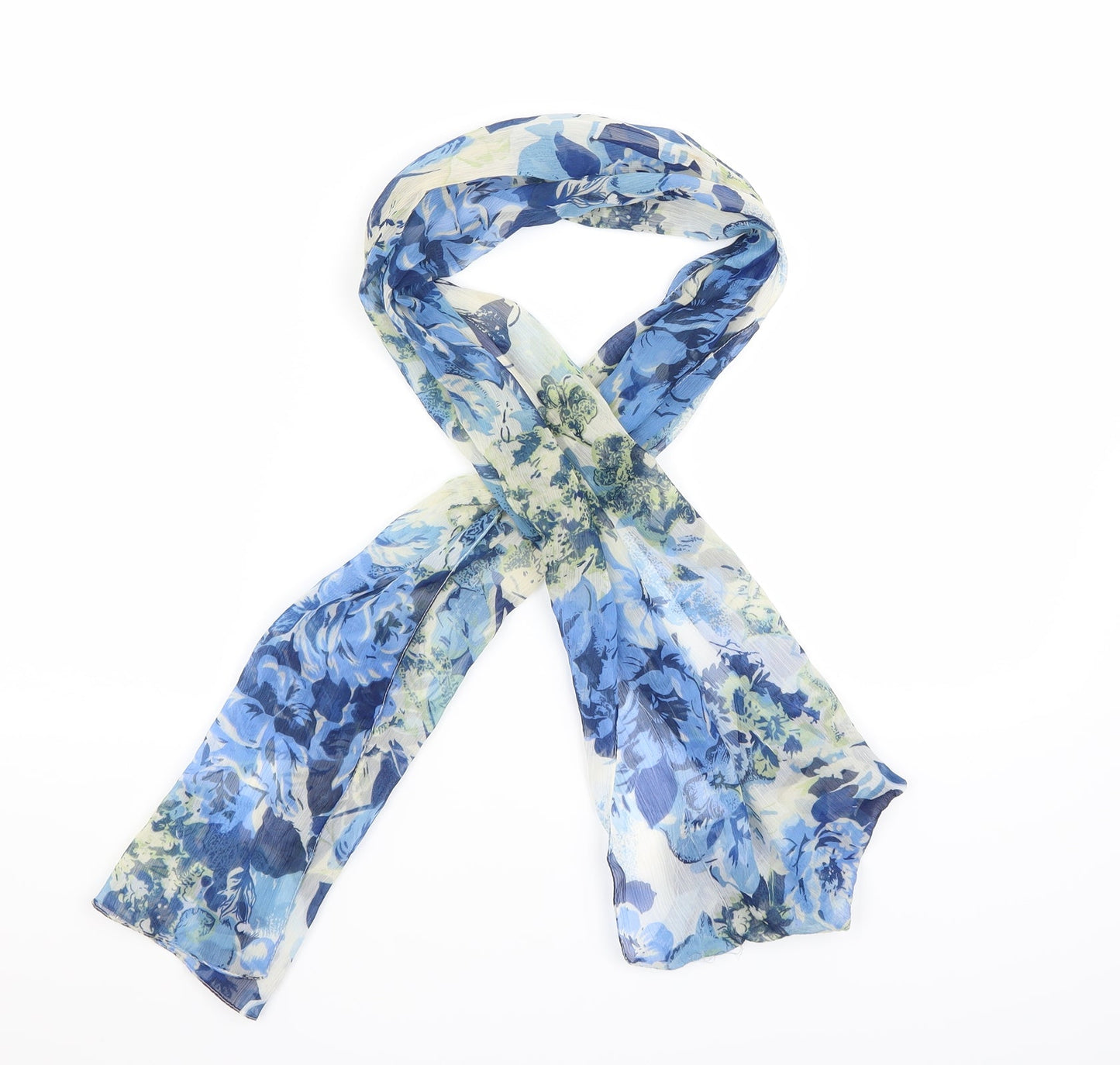 Preworn  Blue Floral   Scarf