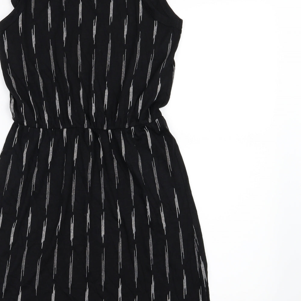 H&M Womens Black Striped Woven A-Line  Size S