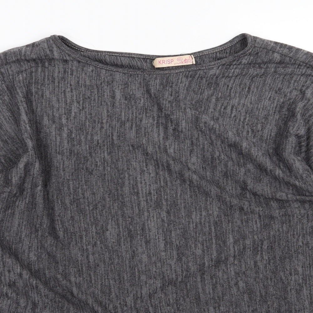 Krisp Womens Grey  Knit Pullover Jumper Size L