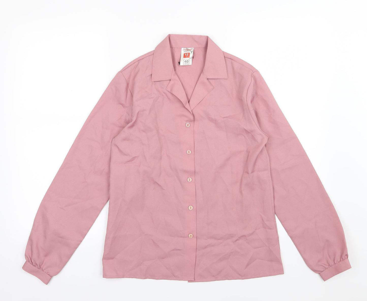 Marks and Spencer Womens Pink  Chiffon Basic Button-Up Size 12