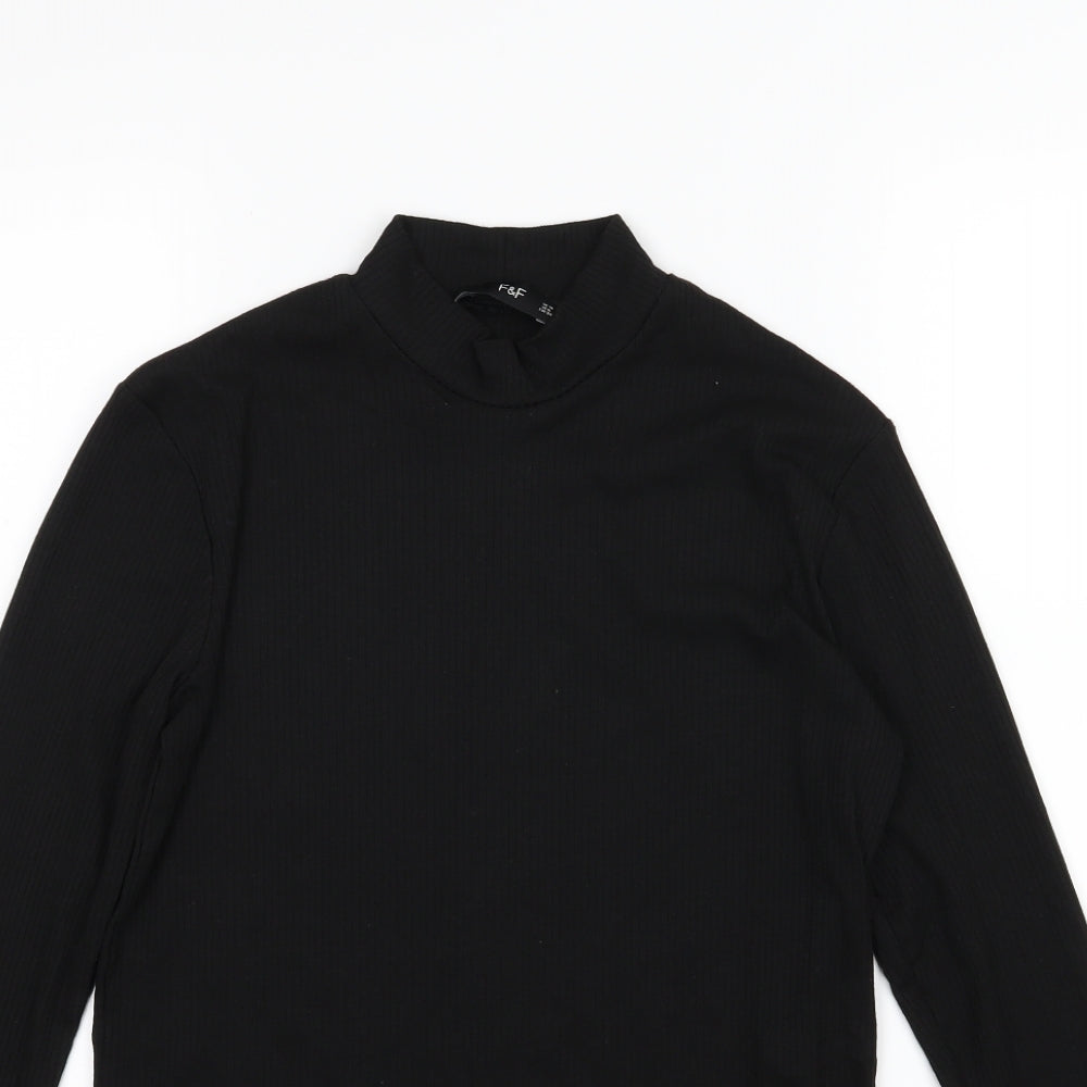 F&F Womens Black  Knit Pullover Jumper Size 10