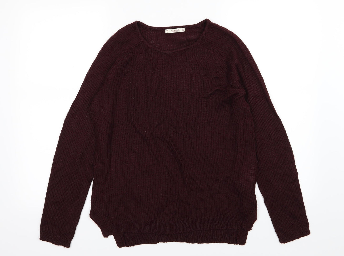 Pull&Bear Womens Red  Knit Pullover Jumper Size M