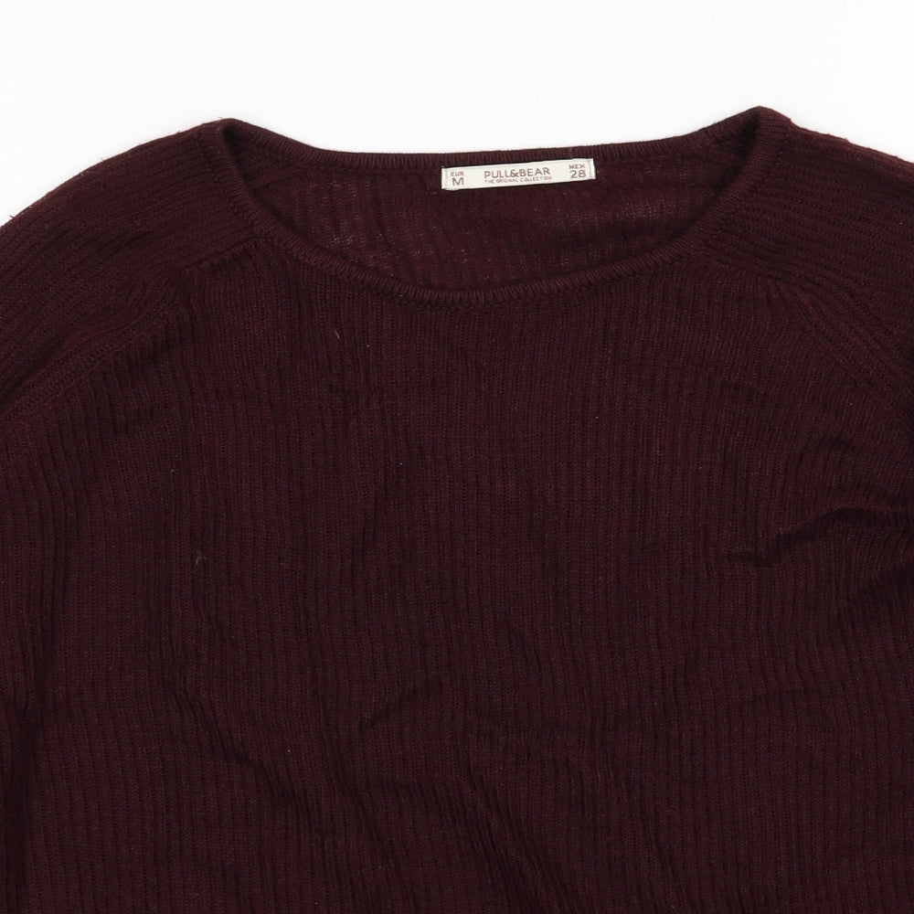 Pull&Bear Womens Red  Knit Pullover Jumper Size M
