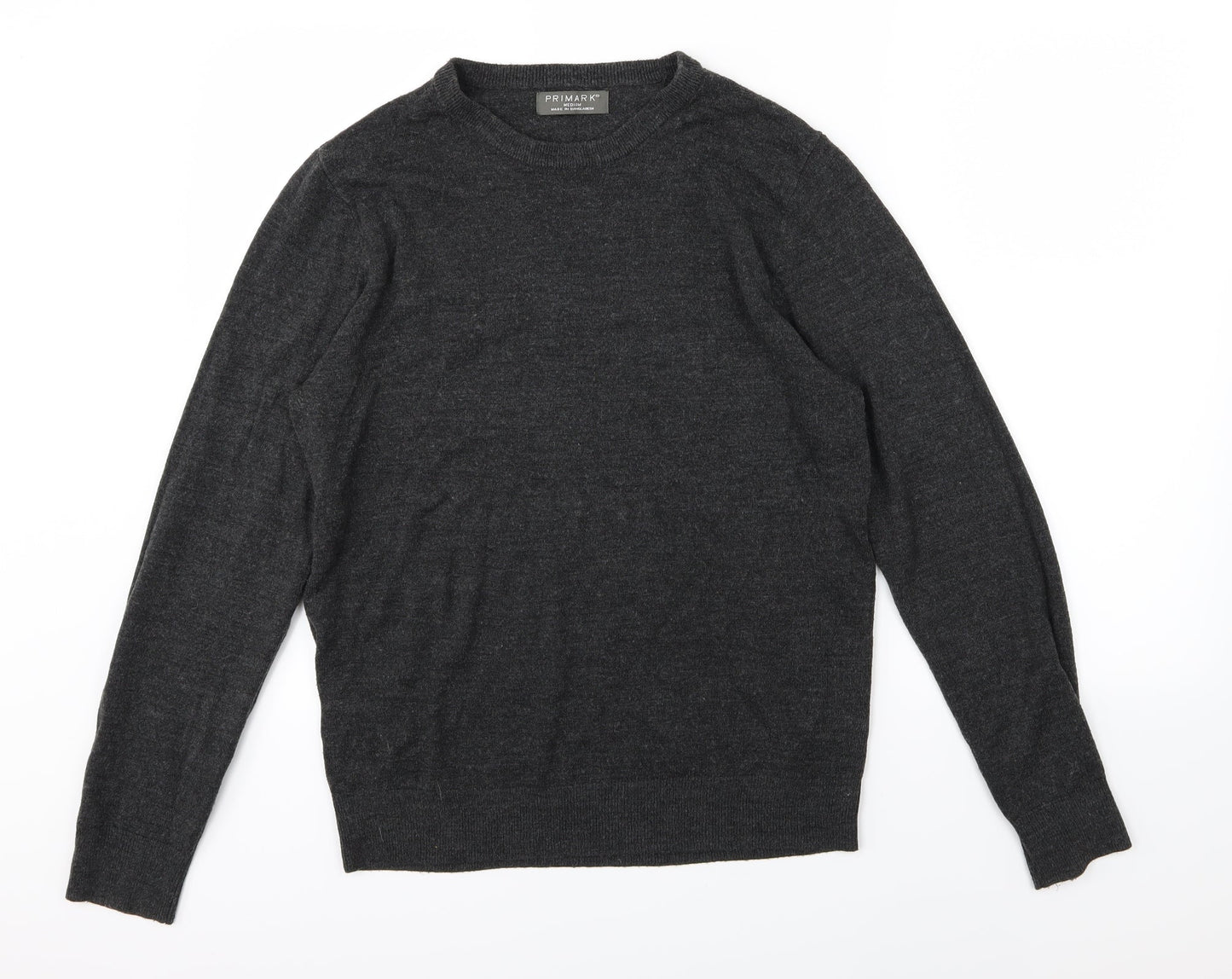 Primark Mens Grey  Knit Pullover Jumper Size M
