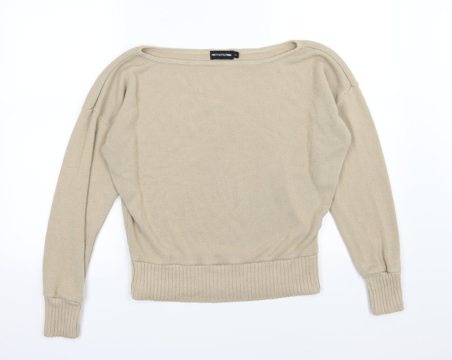 PRETTYLITTLETHING Womens Beige  Knit Pullover Jumper Size S