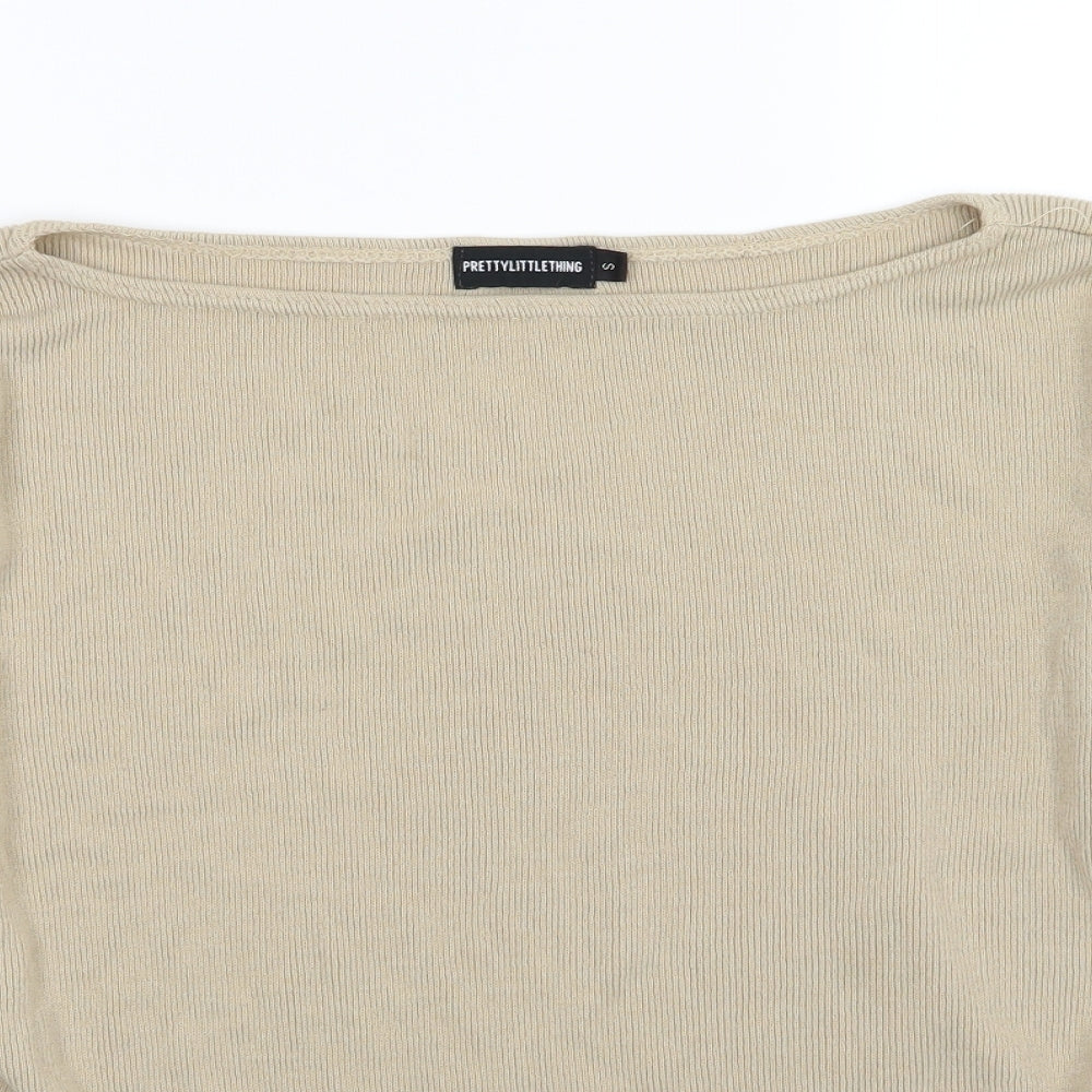 PRETTYLITTLETHING Womens Beige  Knit Pullover Jumper Size S