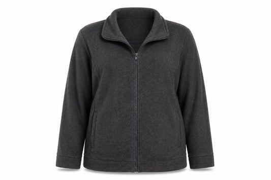 Front view of M&Co women’s grey jacket, size UK 20