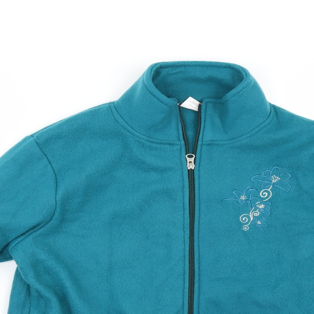 Anne De Lancay Womens Blue  Fleece Jacket