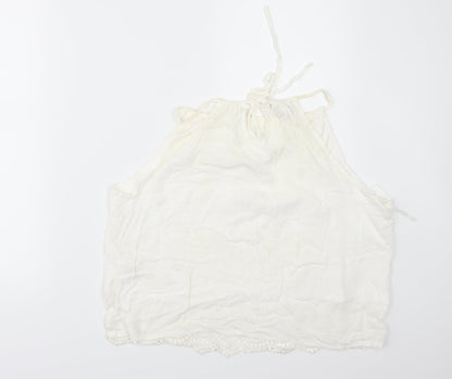 Back view of Parisian Collection women’s white camisole blouse, size L