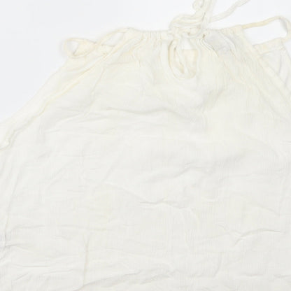 Brand and care label for Parisian Collection women’s white camisole blouse, size L