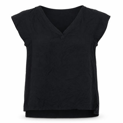 Front view of Spirit women’s black basic t-shirt, size S