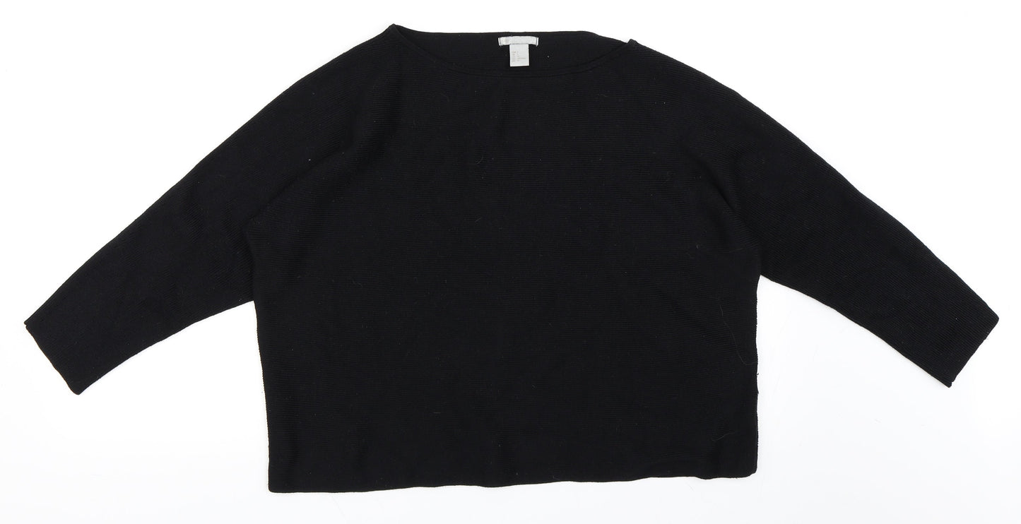H&M Womens Black   Pullover Jumper Size L