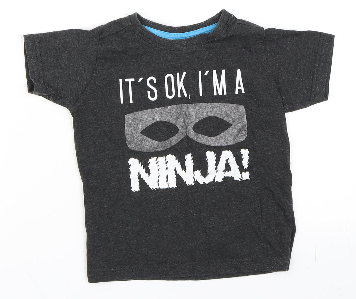 Urban Rascals Boys Grey   Basic T-Shirt Size 3 Years  - Ninja