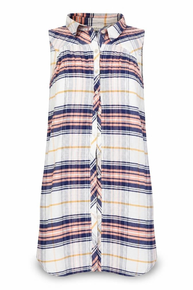 Miss Selfridge Womens White Check  Basic Button-Up Size 4