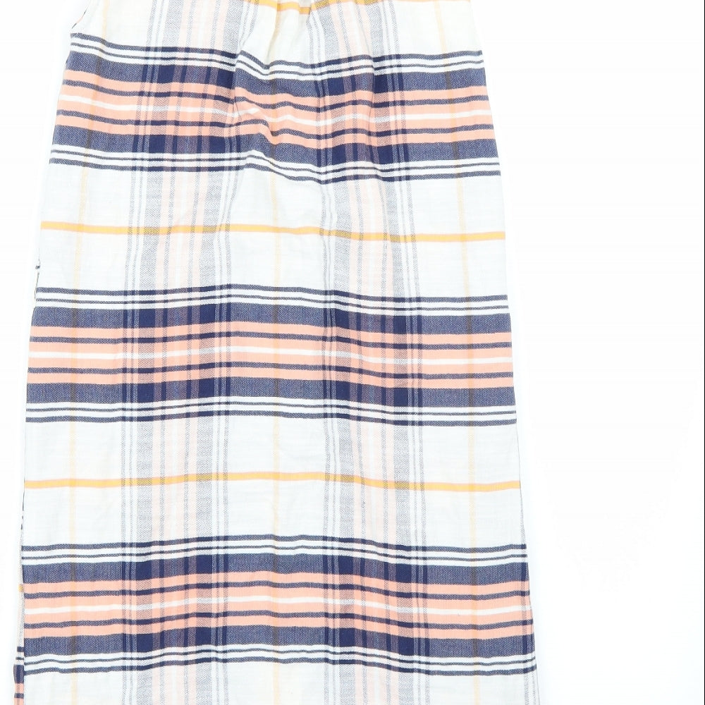 Miss Selfridge Womens White Check  Basic Button-Up Size 4