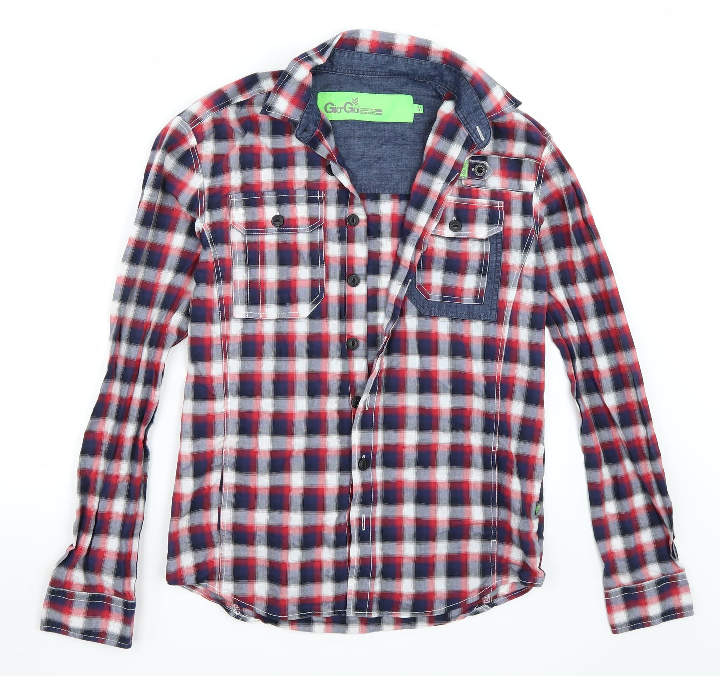 Gio-Goi Womens Red   Basic Button-Up Size M