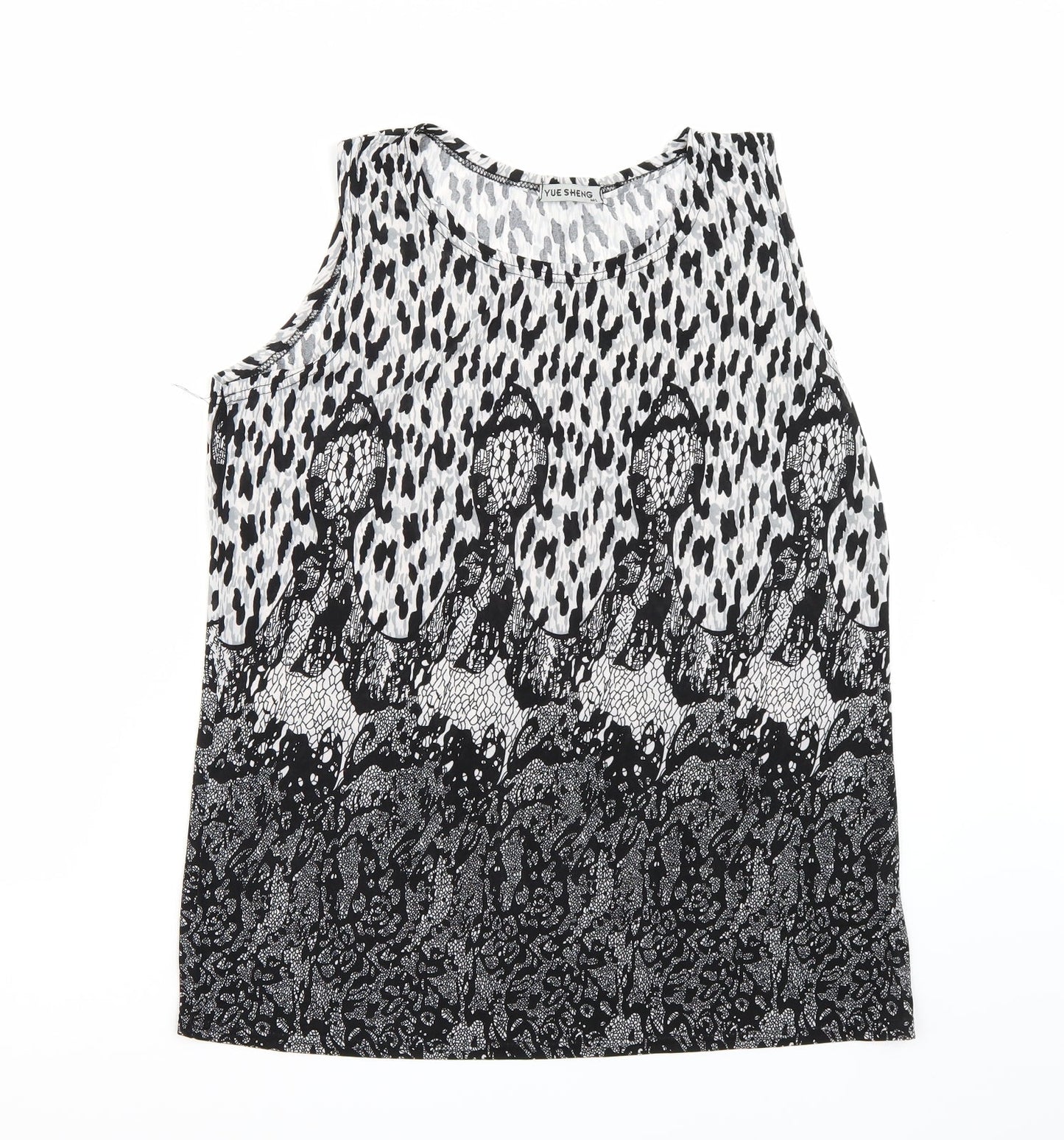 Yue sheng Womens Black   Basic T-Shirt Size M