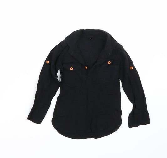 Preworn Girls Black   Basic Blouse Size 2 Years