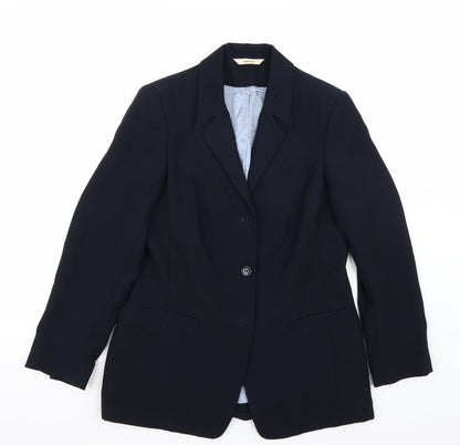 Additional front view of George women’s blue jacket blazer, size UK 12