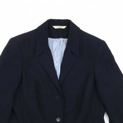 Close-up detail of George women’s blue jacket blazer, size UK 12