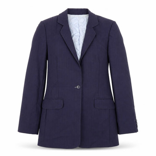 Front view of Marks & Spencer women’s blue jacket blazer, size UK 10