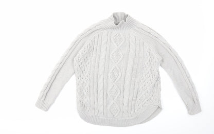 Additional front view of Tu women’s grey knit jumper, size UK 8