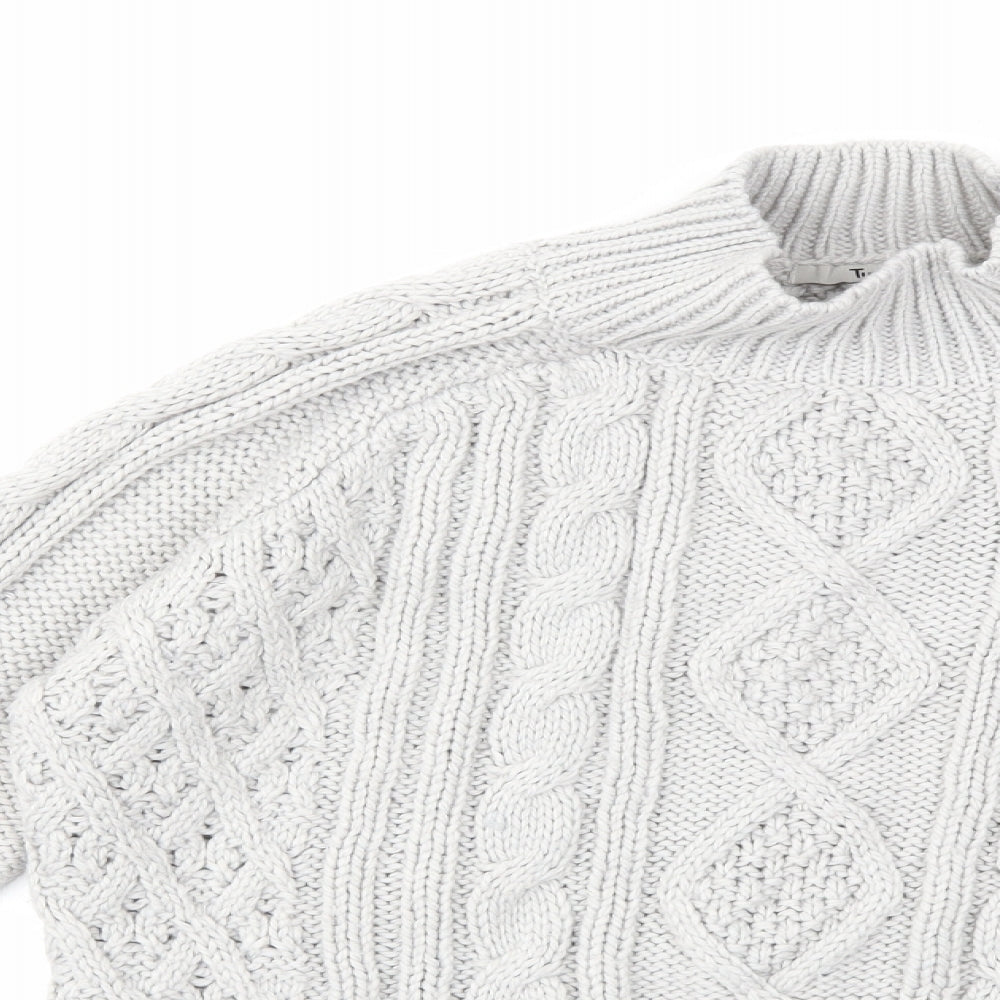 TU Womens Grey  Knit Pullover Jumper Size 8