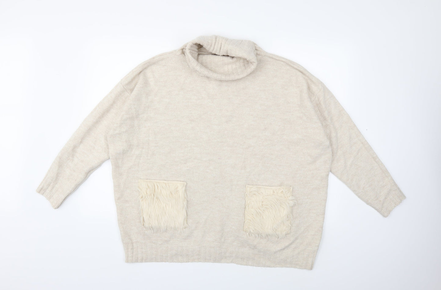 Primark Womens Beige  Knit Pullover Jumper Size 14