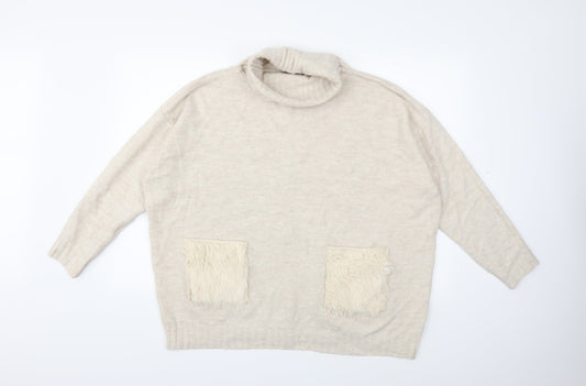 Primark Womens Beige  Knit Pullover Jumper Size 14
